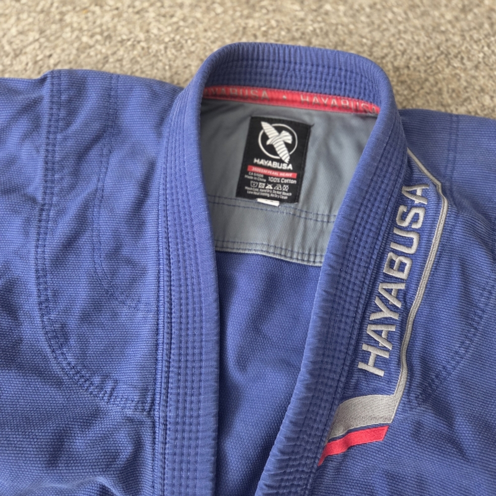 Hayabusa Jiu Jitsu Gi Jacket Kimono Top Adult A3 Blue‎ 350GSM Pearl Weave Cotton - Picture 2 of 13
